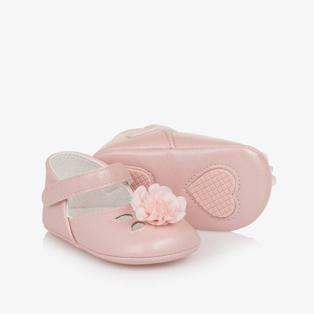 Mayoral Newborn-Pink Flower Pre Walkers | Childrensalon Outlet
