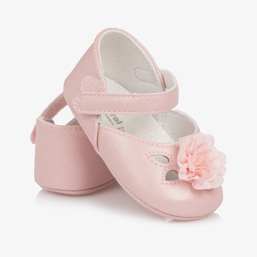 Mayoral Newborn-Pink Flower Pre Walkers | Childrensalon Outlet