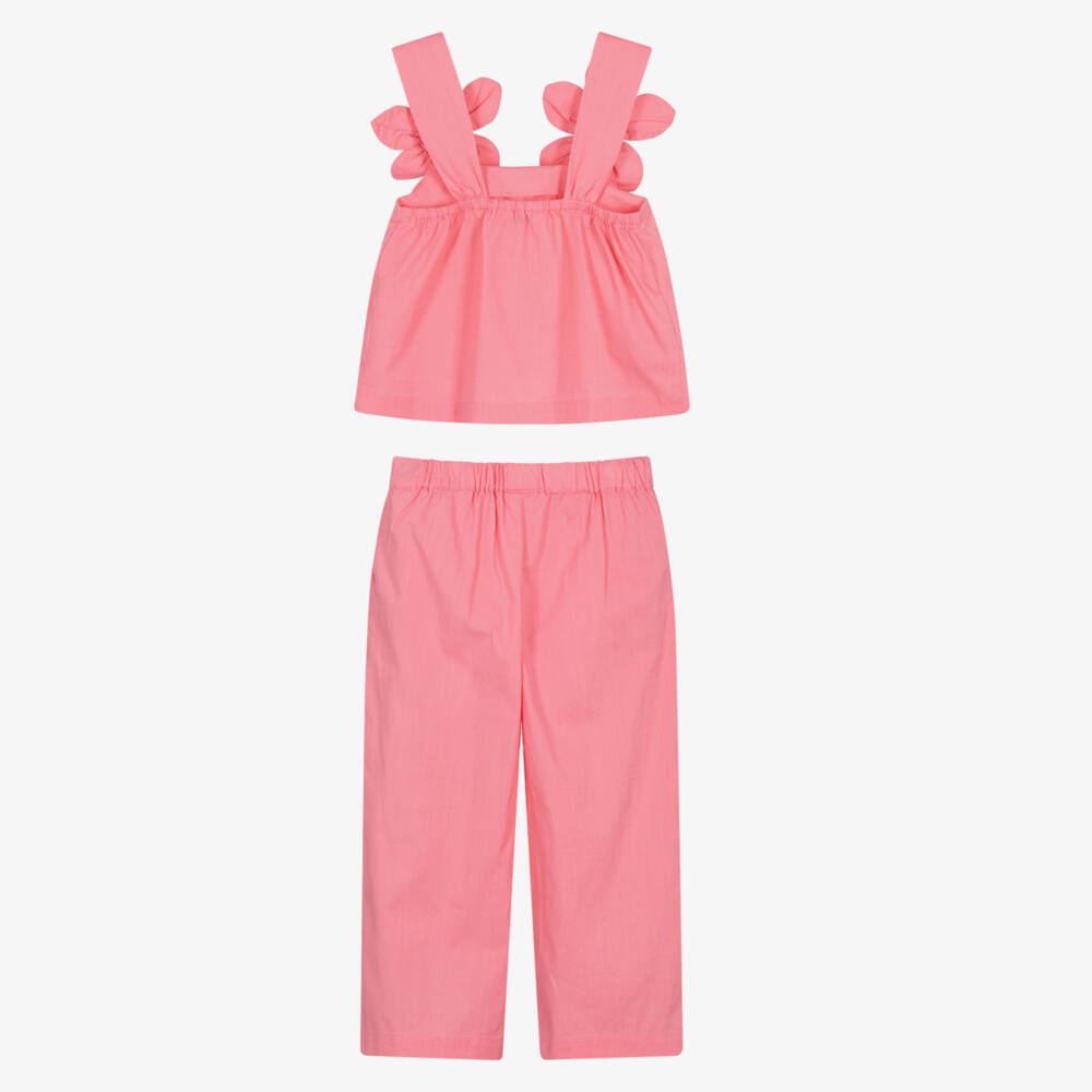 Mayoral-Pink Flower Trouser Set | Childrensalon Outlet