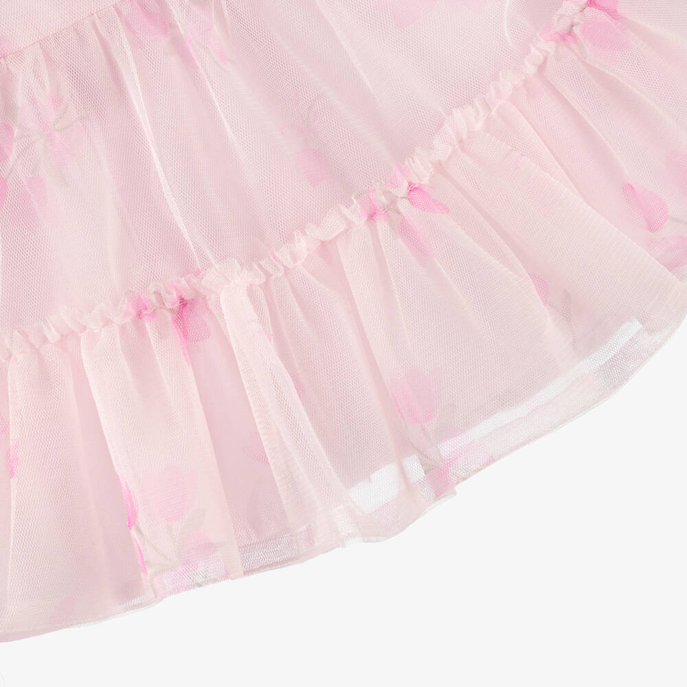 Mayoral Newborn-Pink Flowers Tulle Dress | Childrensalon Outlet