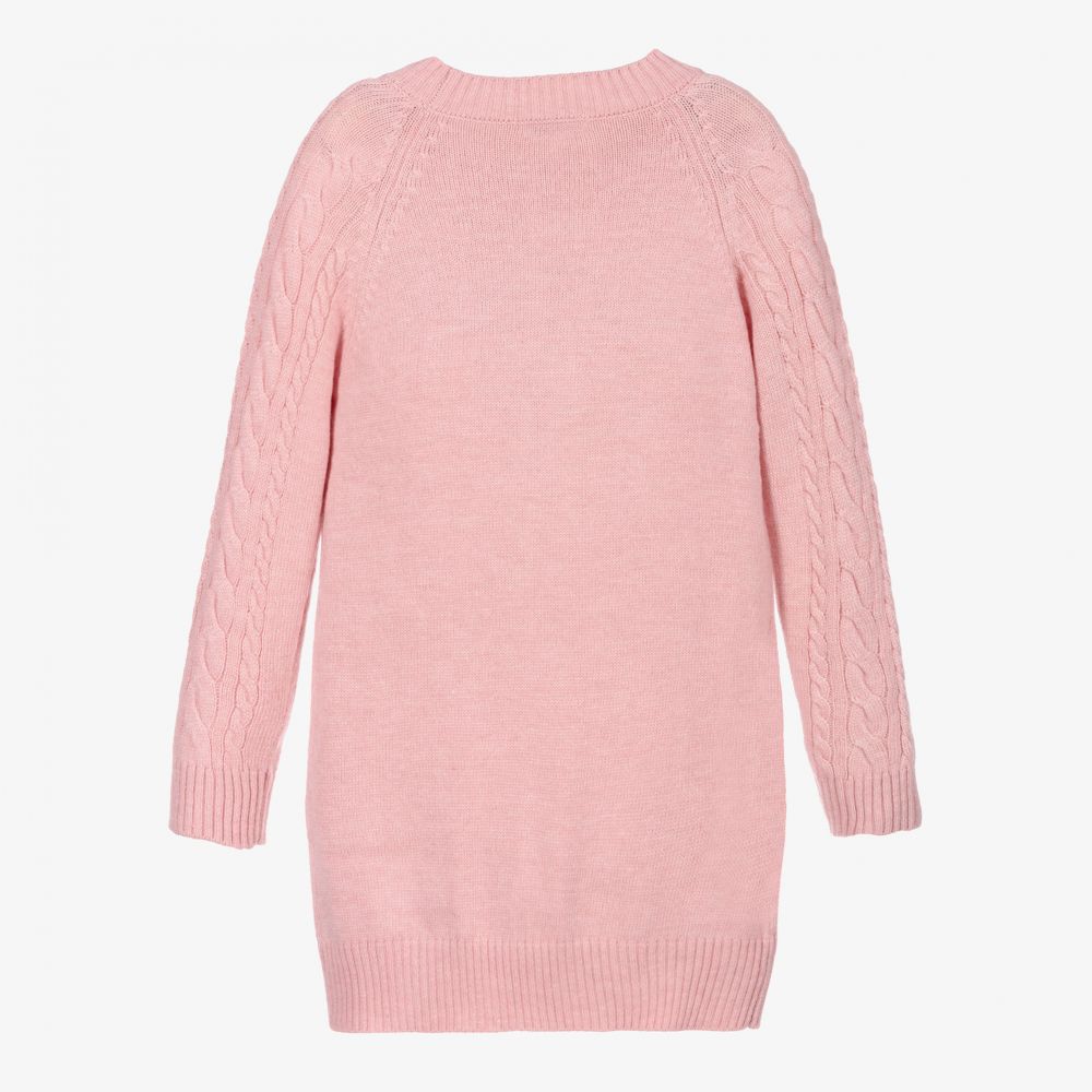 Mayoral-Pink Fox Knitted Dress | Childrensalon Outlet