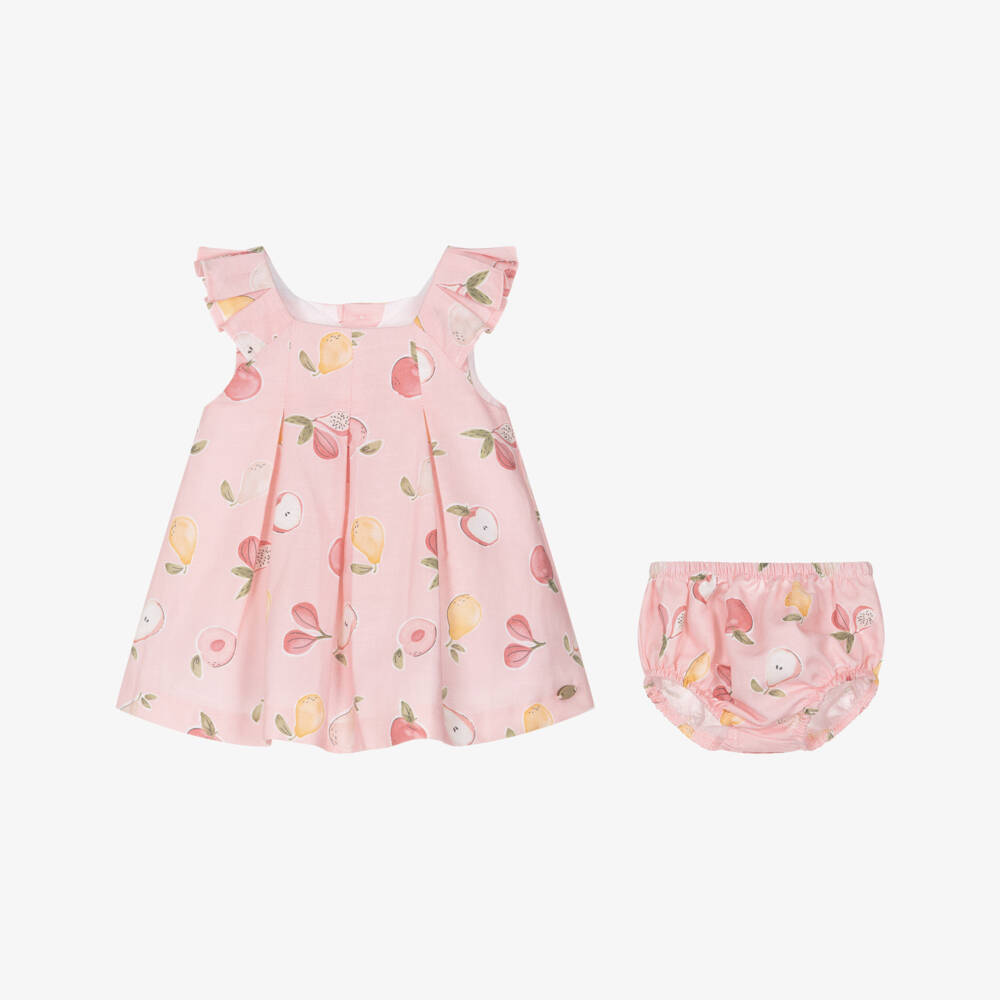 Mayoral Newborn-Pink Fruits Dress | Childrensalon Outlet