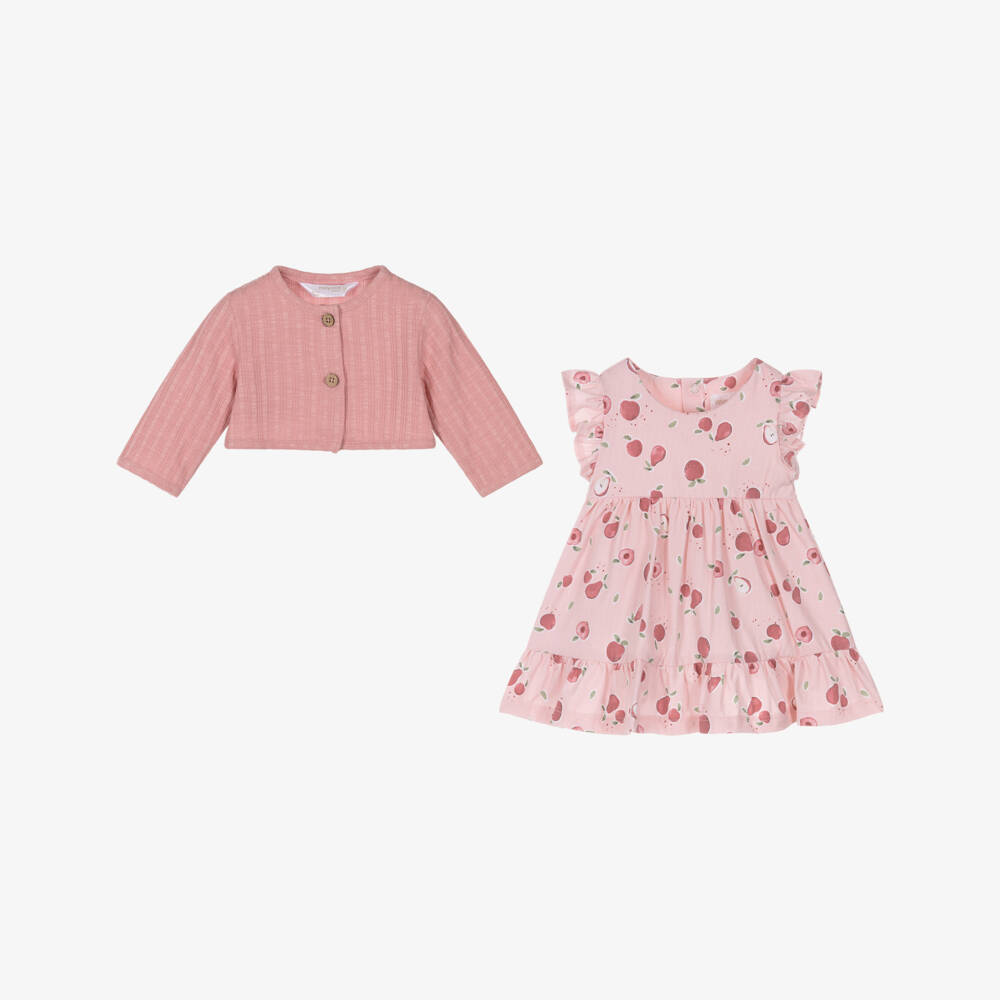 Mayoral Newborn-Pink Fruits Dress Set | Childrensalon Outlet
