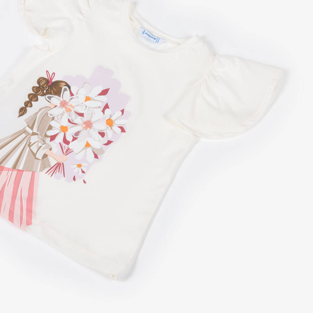 Mayoral-Pink Girl Printed Leggings Set | Childrensalon Outlet