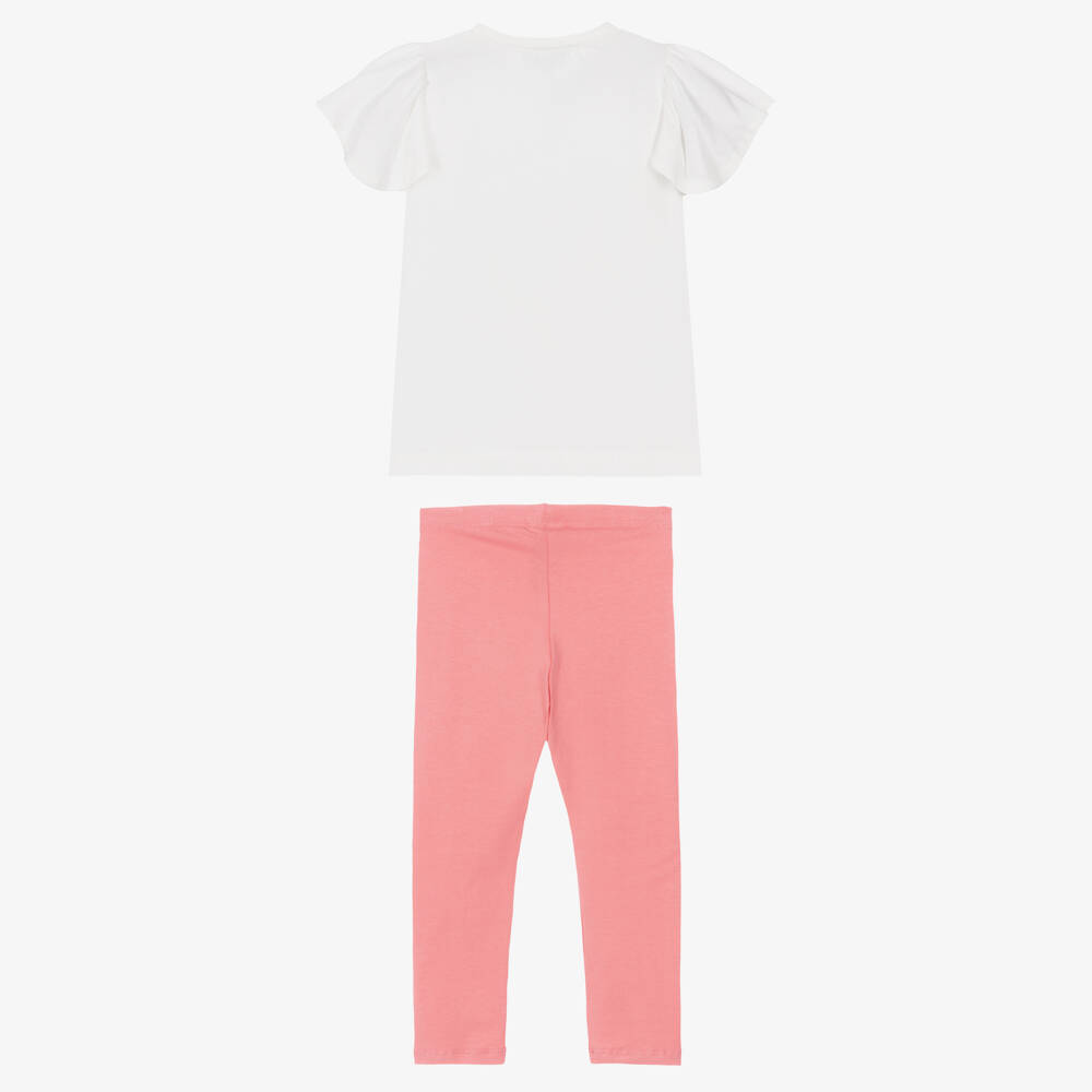 Mayoral-Pink Girl Printed Leggings Set | Childrensalon Outlet