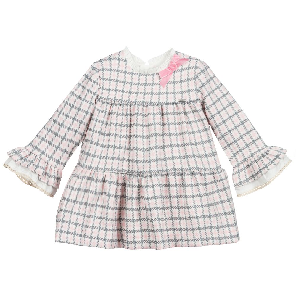 Mayoral - Pink & Grey Check Dress | Childrensalon