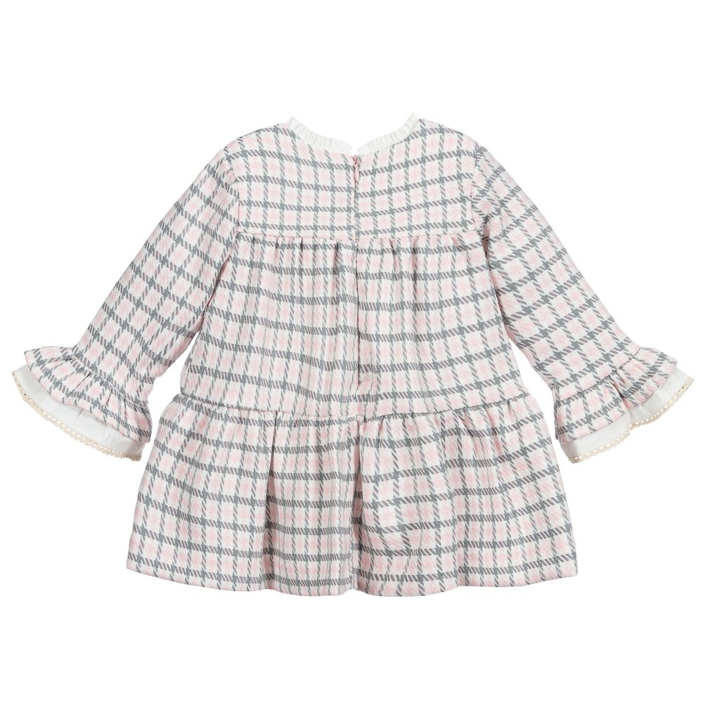 Mayoral-Pink & Grey Check Dress | Childrensalon Outlet