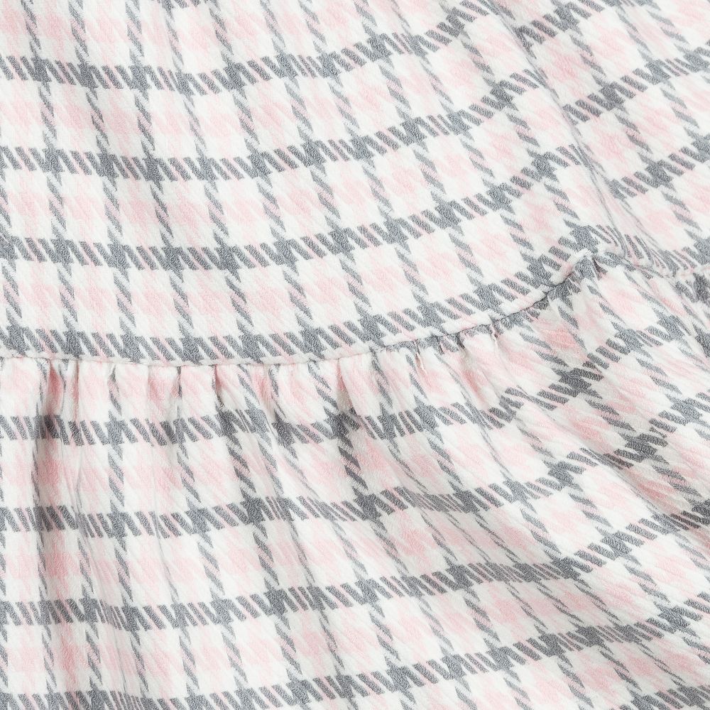 Mayoral-Pink & Grey Check Dress | Childrensalon Outlet