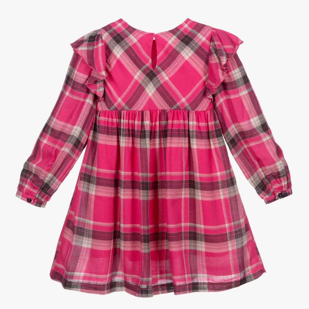 Mayoral-Розово-серое платье в клетку | Childrensalon Outlet