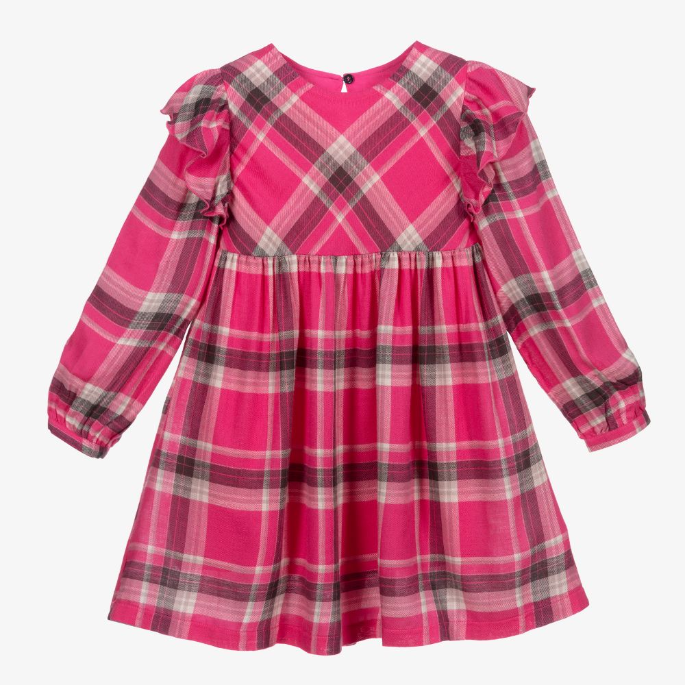 Mayoral-Pink & Grey Check Dress | Childrensalon Outlet