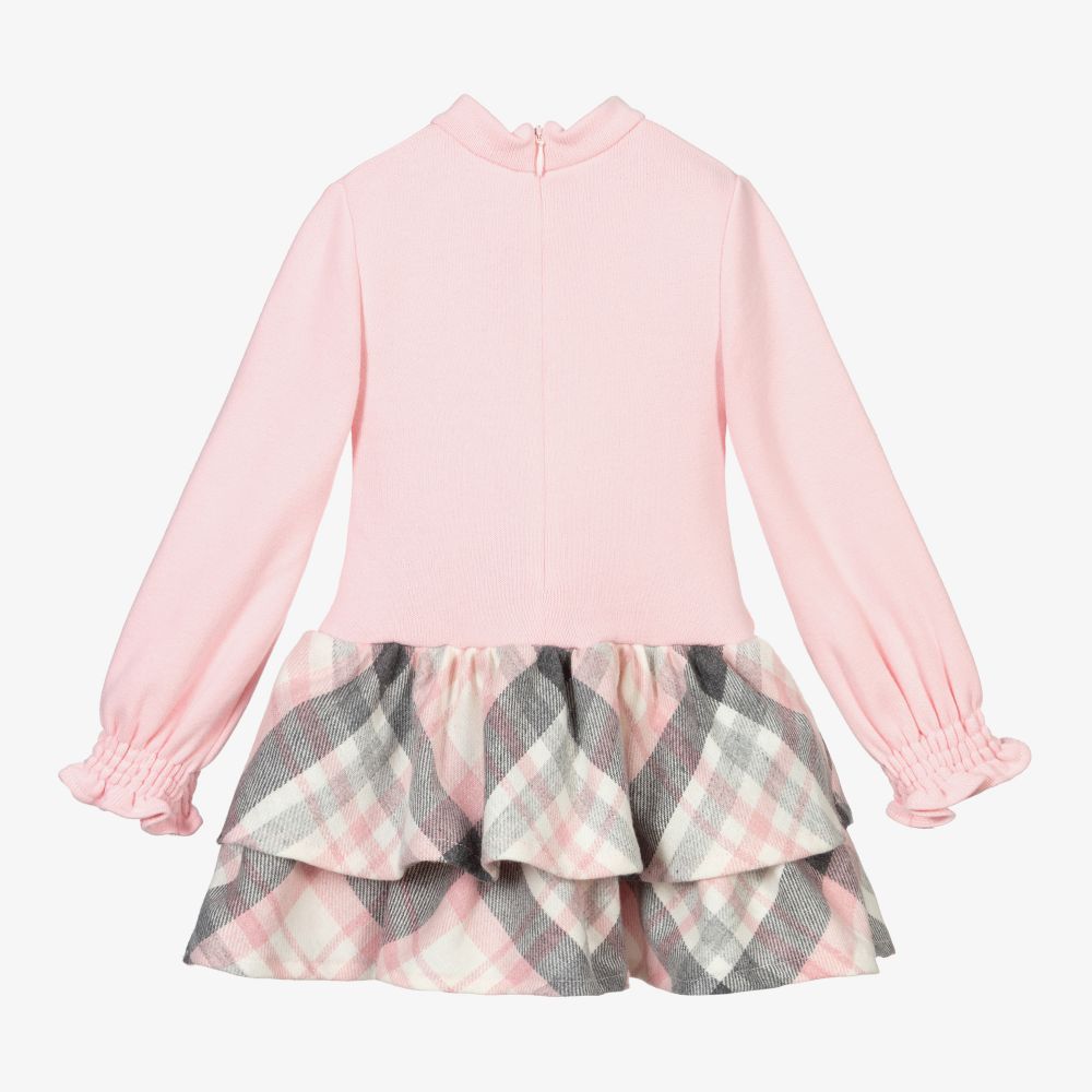 Mayoral-Pink & Grey Check Dress | Childrensalon Outlet