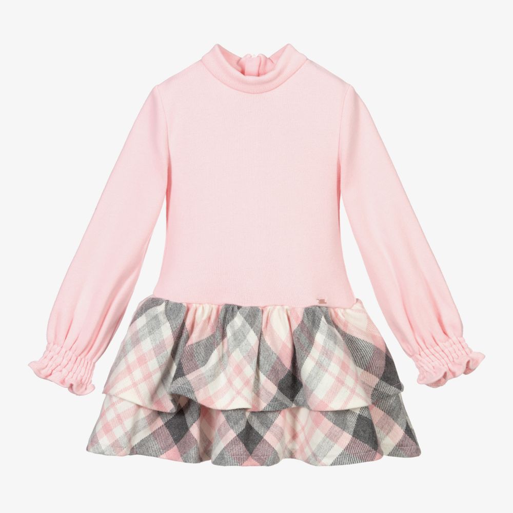 Mayoral - Robe à carreaux rose et gris | Childrensalon