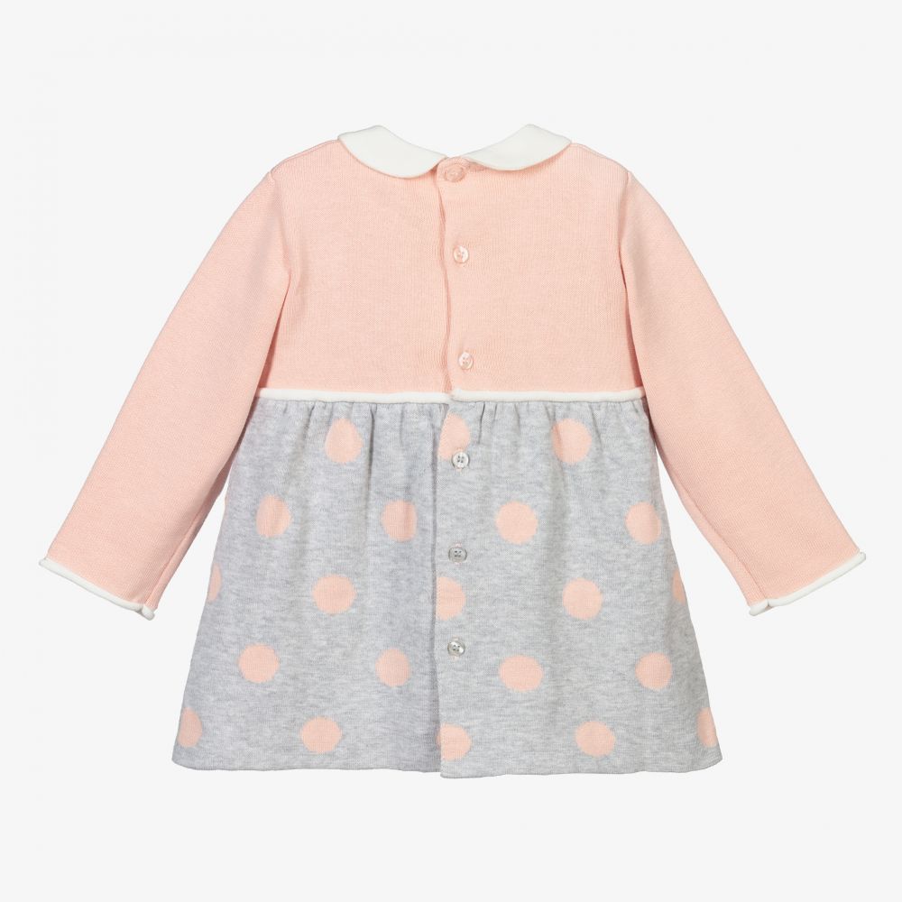 Mayoral Newborn-Pink & Grey Knitted Dress | Childrensalon Outlet