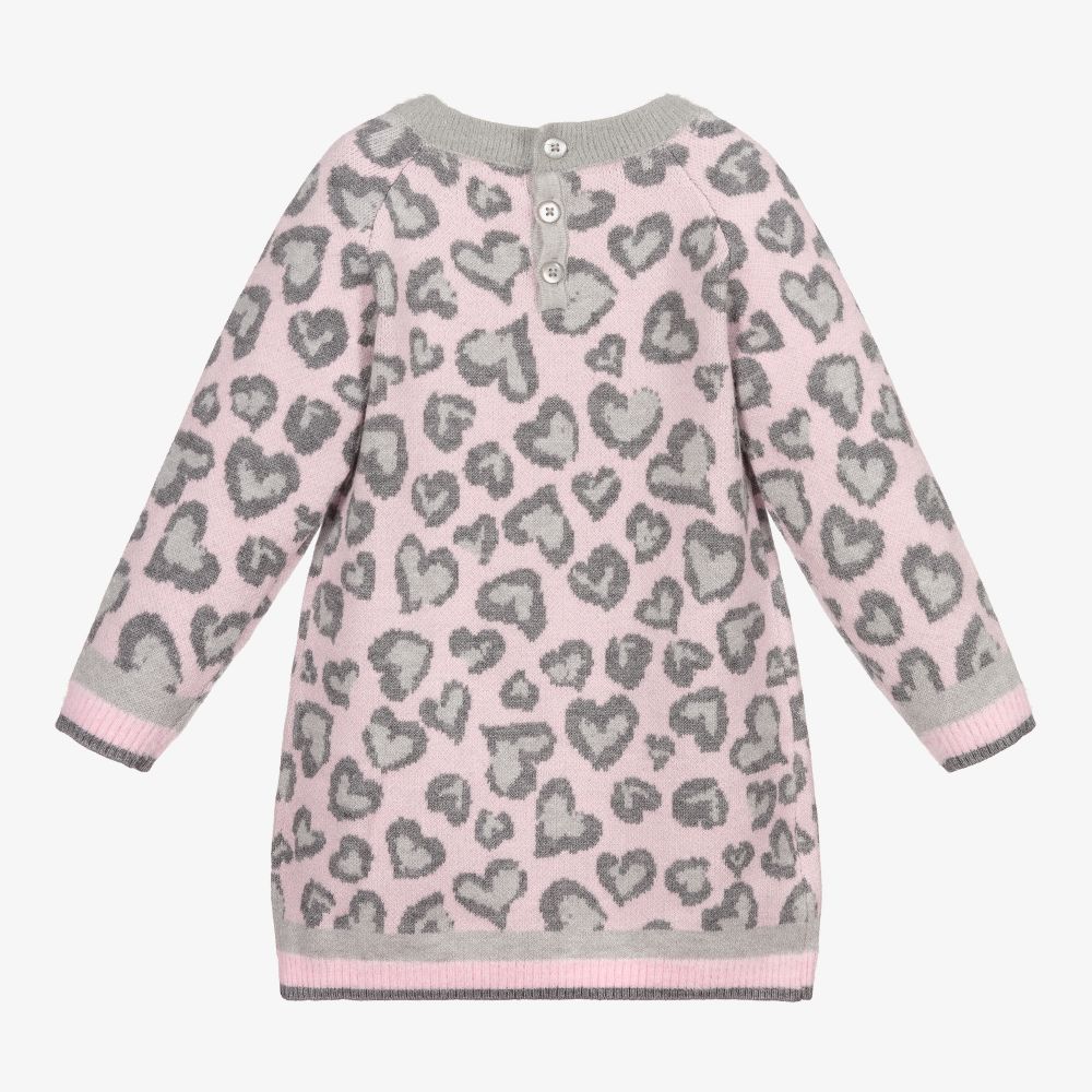 Mayoral-فستان مزيج فيسكوز محبوك لون زهري ورمادي | Childrensalon Outlet