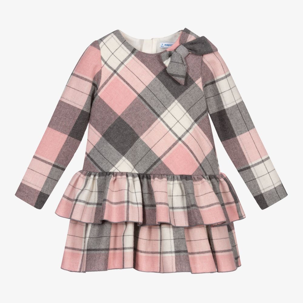 Mayoral - Robe écossaise rose et grise | Childrensalon