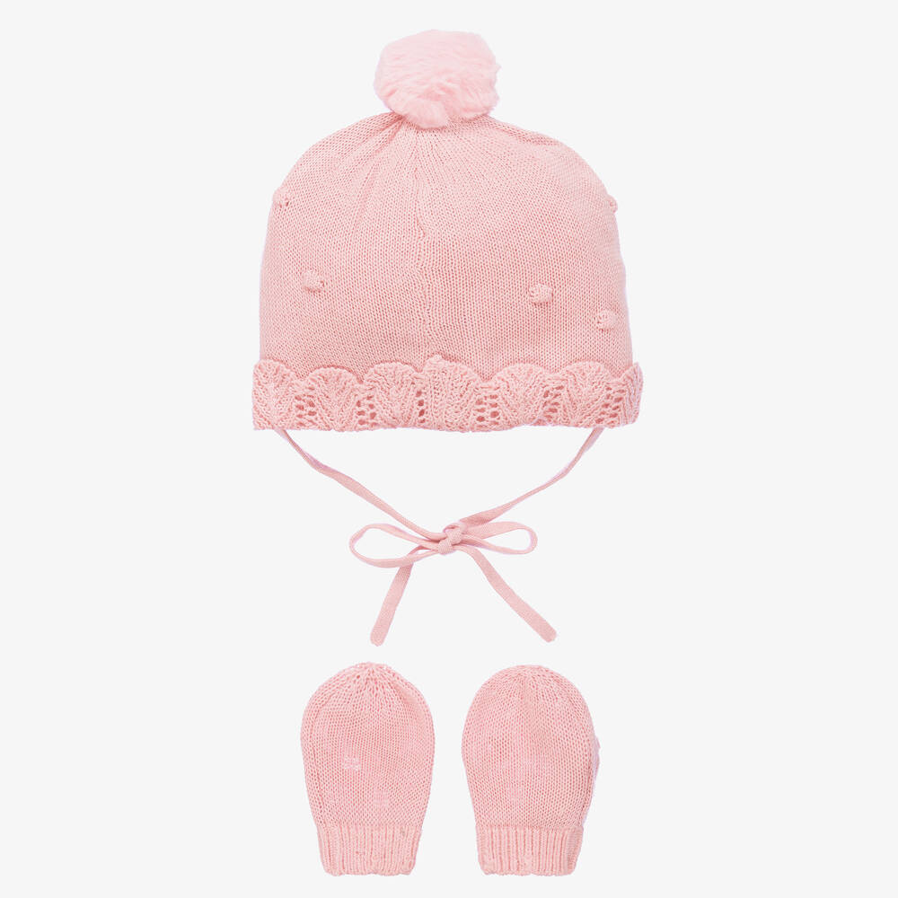 مايورال Newborn-طقم قبعة وسكارف وقفازات مزيج أكريليك لون زهري | Childrensalon Outlet