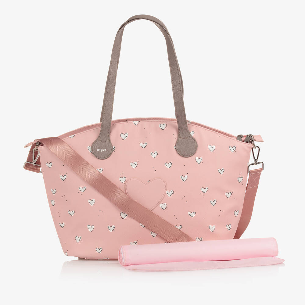 Mayoral-Pink Heart Baby Changing Bag (50cm) | Childrensalon Outlet