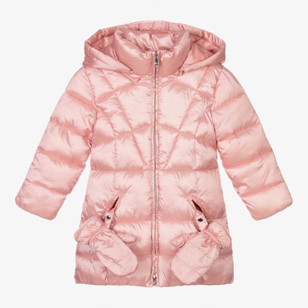 Mayoral - Pink Hooded Puffer Coat | Childrensalon