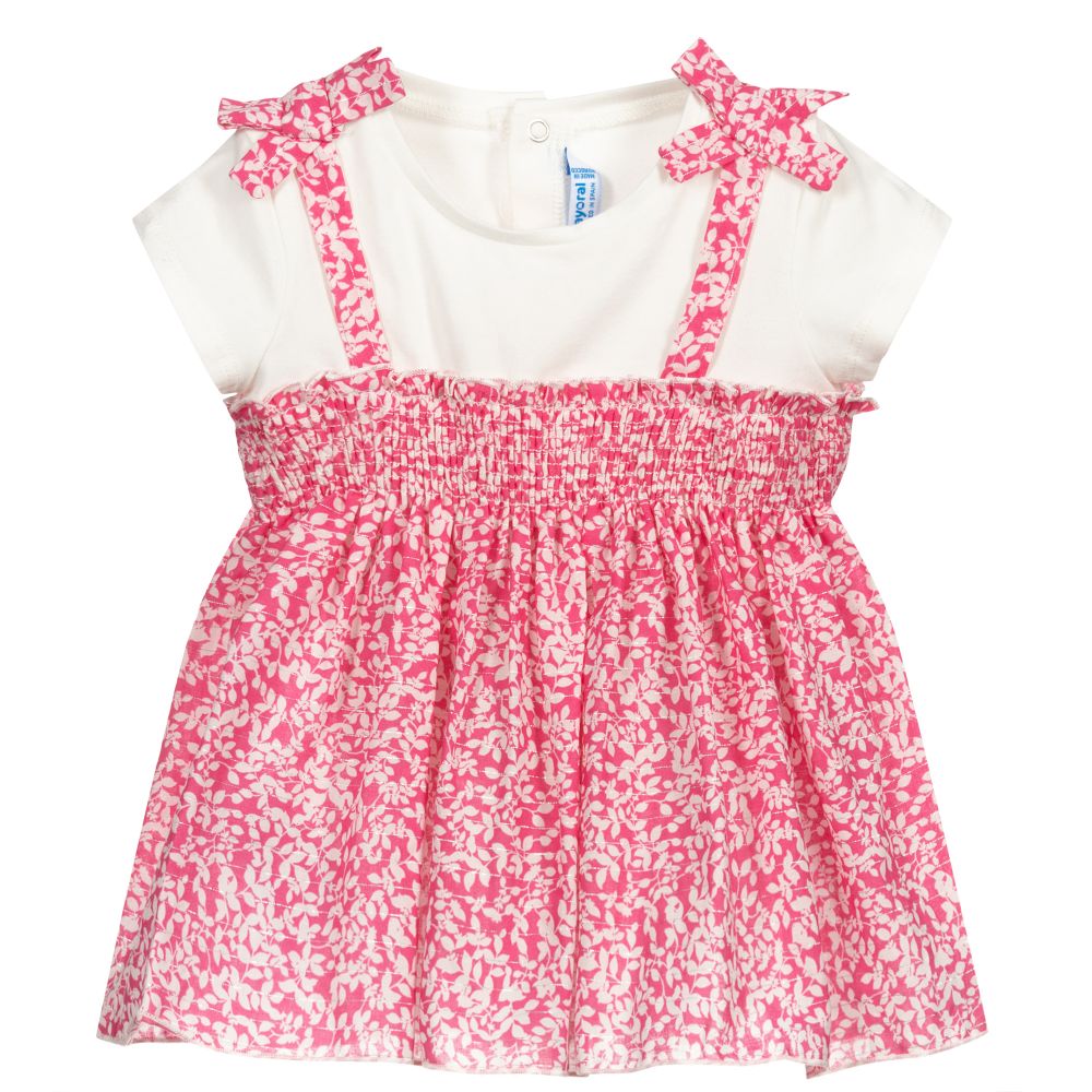 Mayoral-Pink & Ivory Floral Top | Childrensalon Outlet