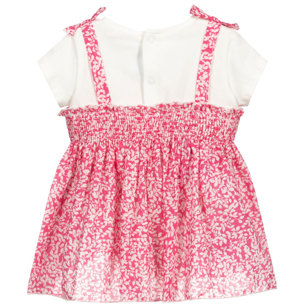 Mayoral-Pink & Ivory Floral Top | Childrensalon Outlet
