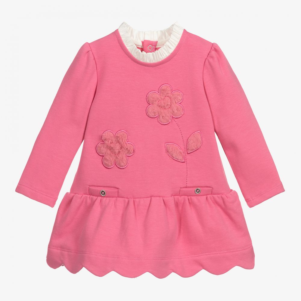 Mayoral - Pink Jersey Flower Dress | Childrensalon