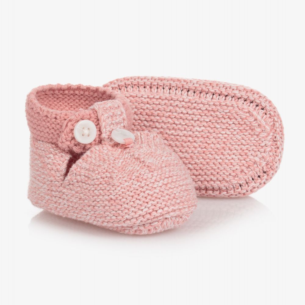 Mayoral Newborn - Pink Knit Baby Booties | Childrensalon