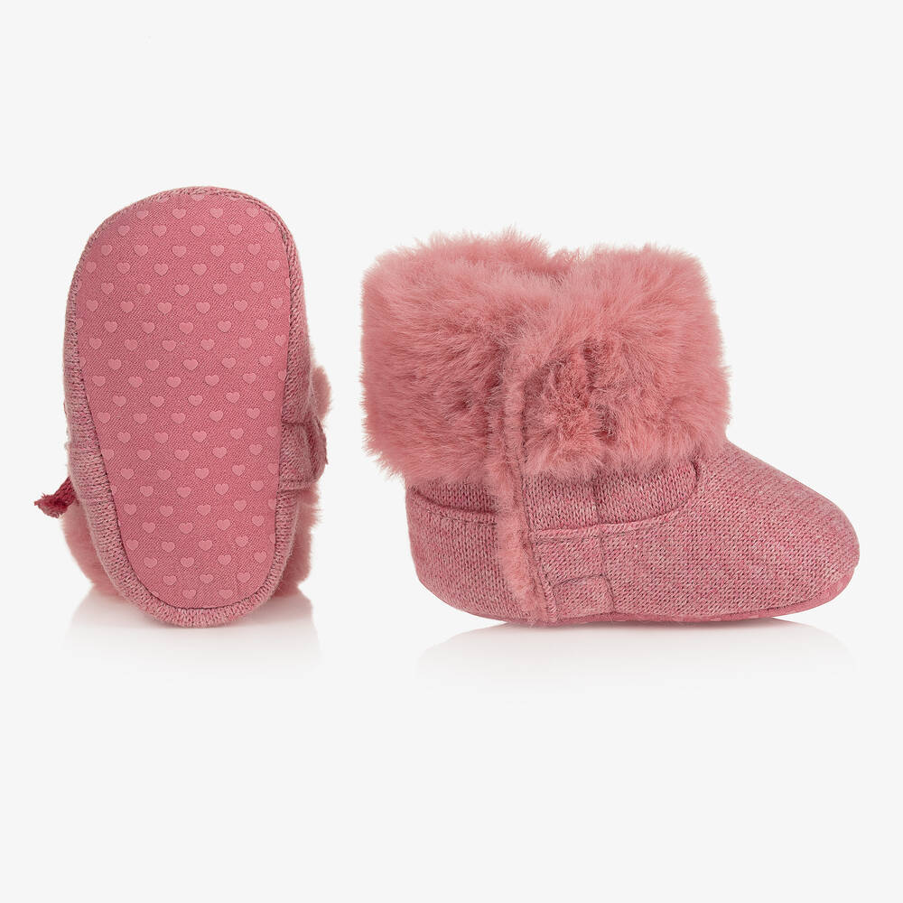 Mayoral Newborn-Pink Knit Pre-Walker Booties | Childrensalon Outlet
