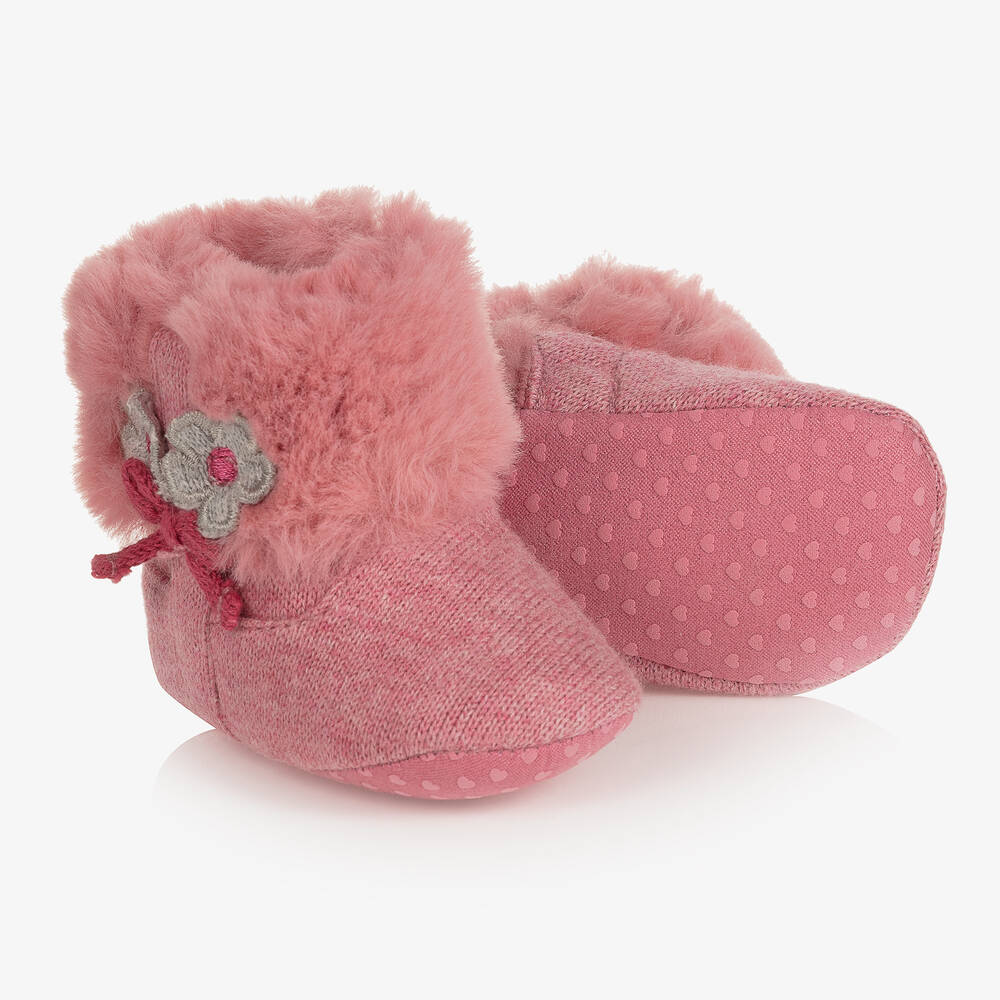 Mayoral Newborn - Pink Knit Pre-Walker Booties | Childrensalon