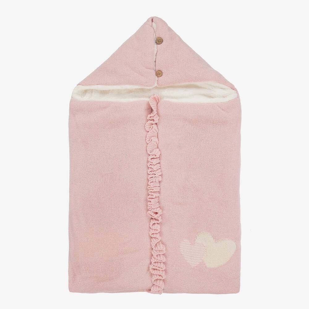 Mayoral - Розовый трикотажный конверт с сердечками | Childrensalon