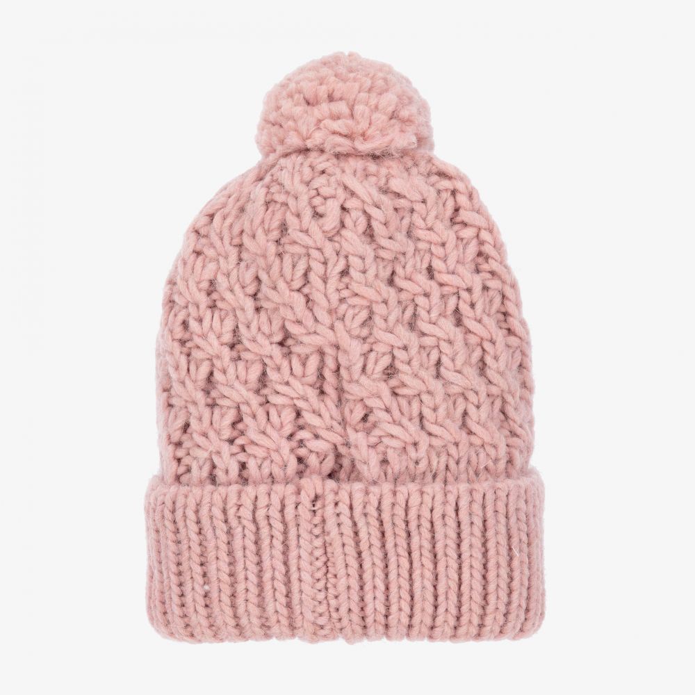 مايورال-قبعة بوم-بوم أكريليك وصوف محبوك لون زهري للبنات | Childrensalon Outlet