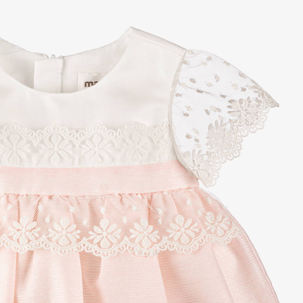 Mayoral Для новорожденных-Pink Lace Ceremony Dress | Childrensalon Outlet