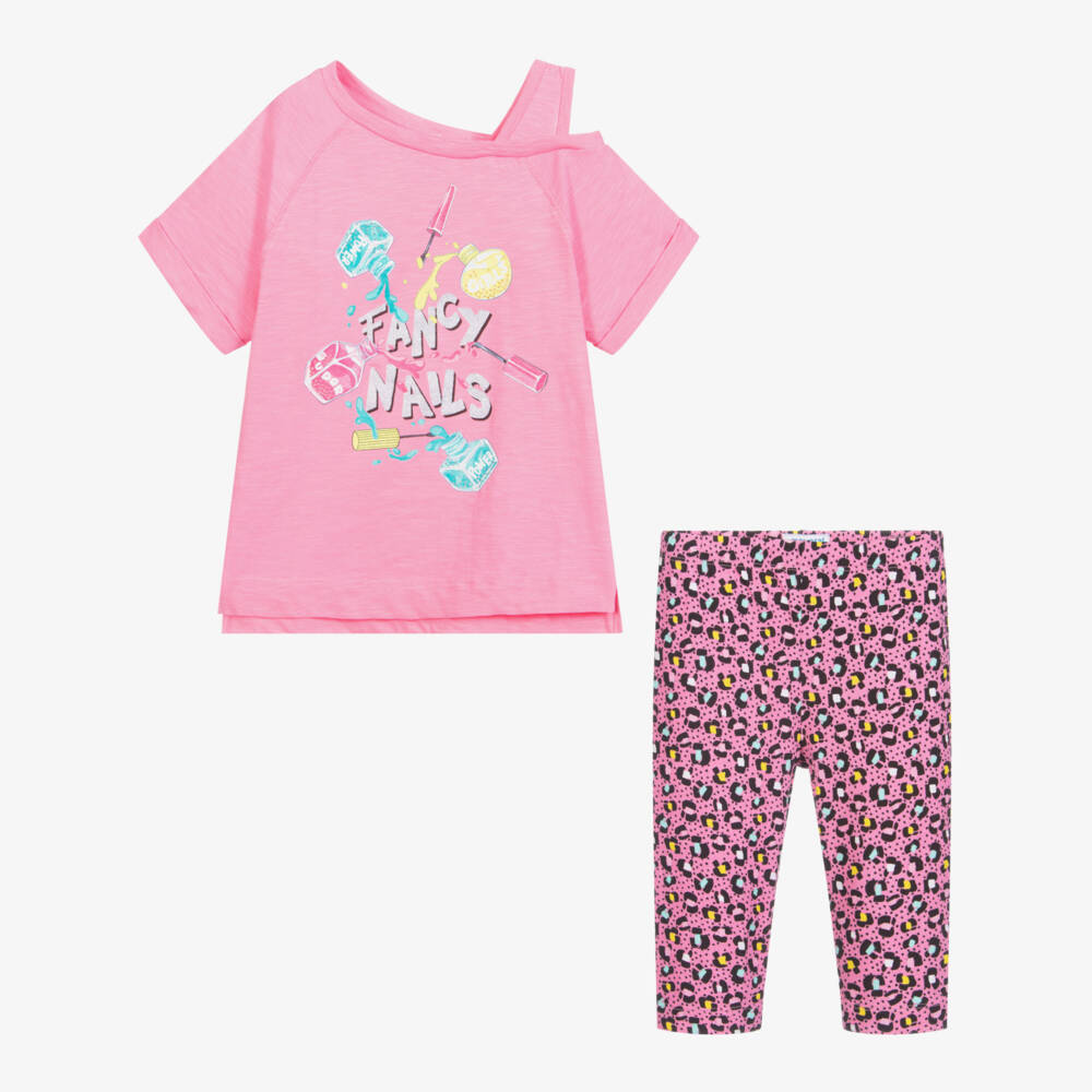 Mayoral-طقم ليغنغز قصير وتوب قطن جيرسي لون زهري | Childrensalon Outlet