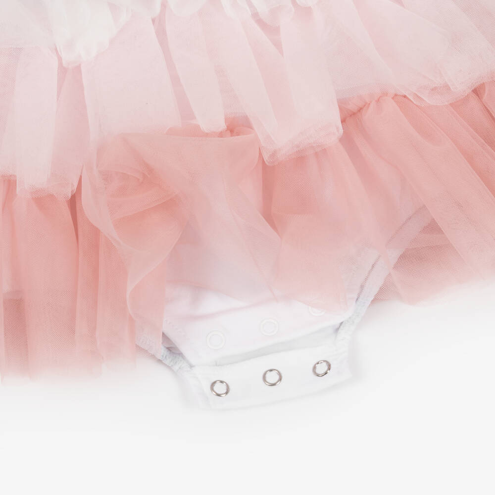 Mayoral Newborn-Pink Ombre Tulle Dress Set | Childrensalon Outlet