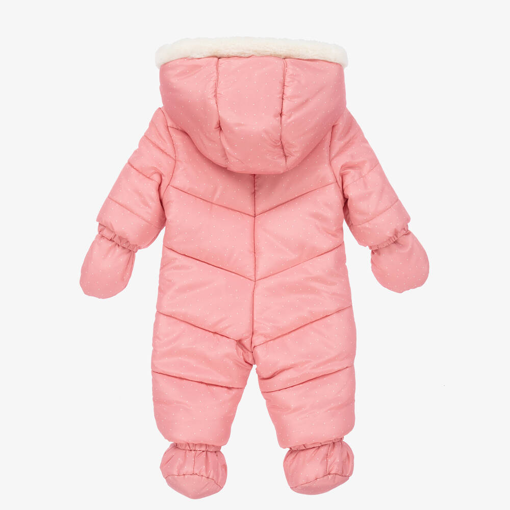 Mayoral Newborn Pink Padded Baby Snowsuit Childrensalon Outlet