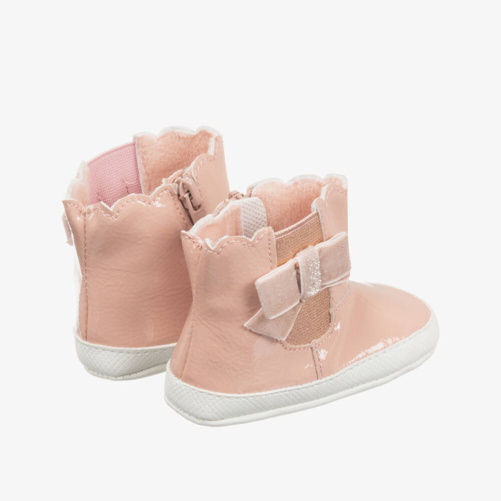 Mayoral Newborn-Pink Patent Pre-Walker Boots | Childrensalon Outlet