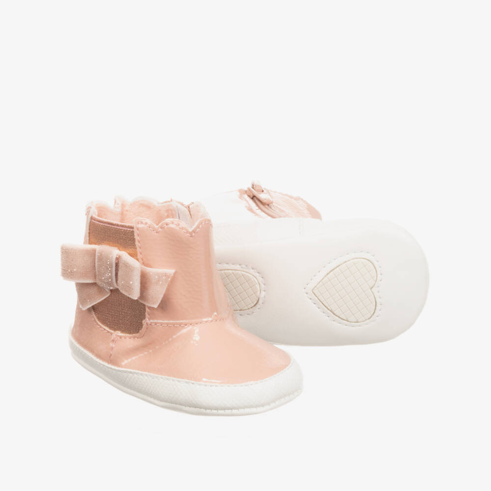 Mayoral Newborn-Pink Patent Pre-Walker Boots | Childrensalon Outlet
