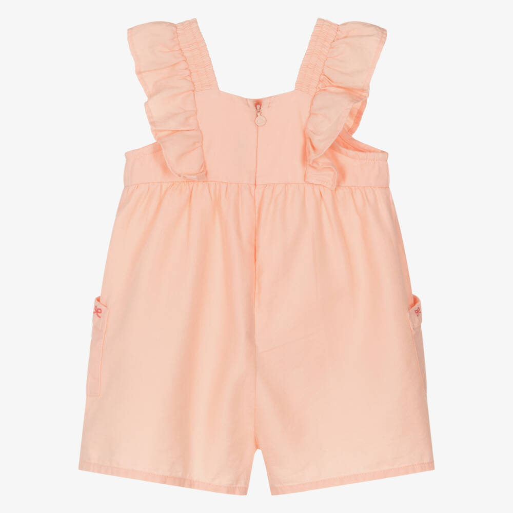 Mayoral-Комбинезон с бантиками персиково-розовый для девочек | Childrensalon Outlet