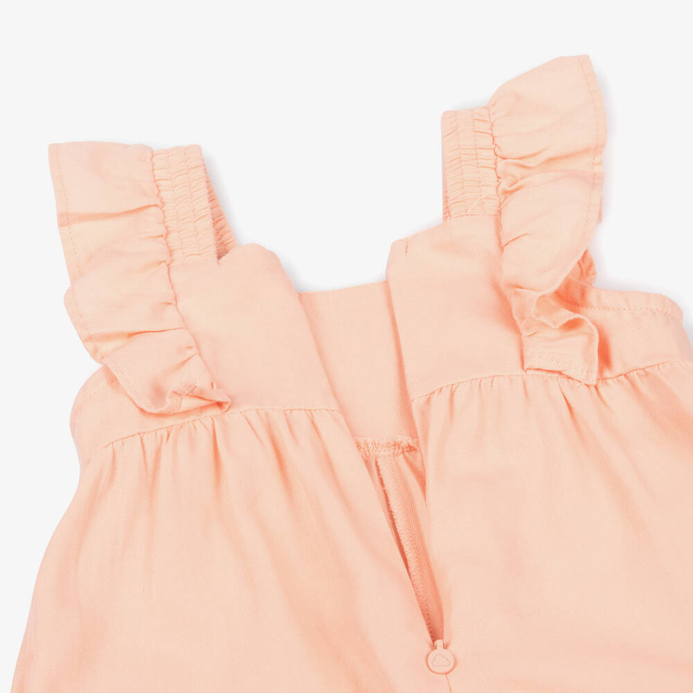 Mayoral-Комбинезон с бантиками персиково-розовый для девочек | Childrensalon Outlet