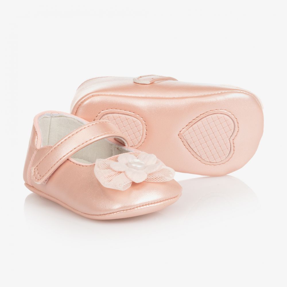 Mayoral Newborn - Pink Pre-Walker Baby Shoes | Childrensalon