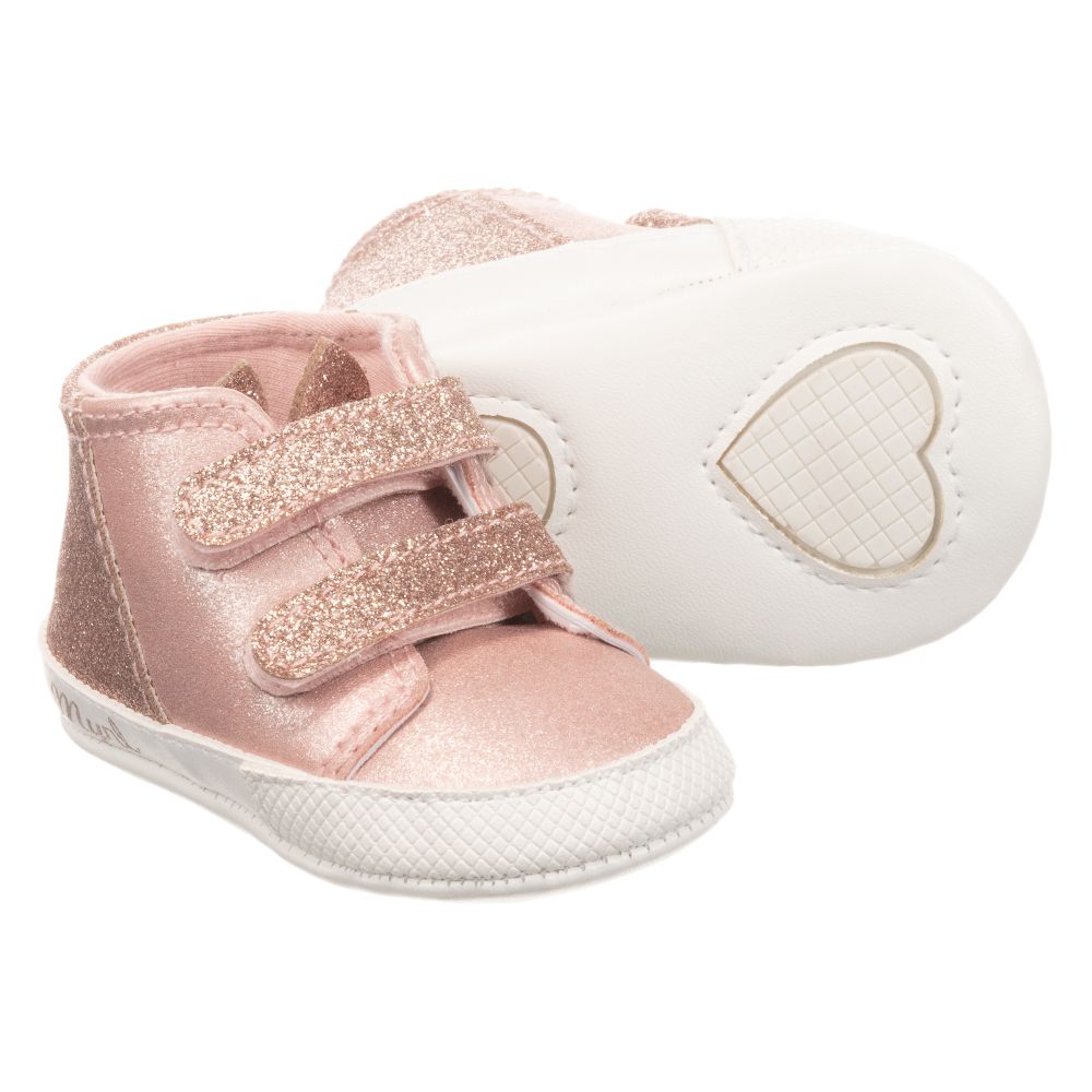 Mayoral Newborn - Pink Pre-Walker Trainers | Childrensalon