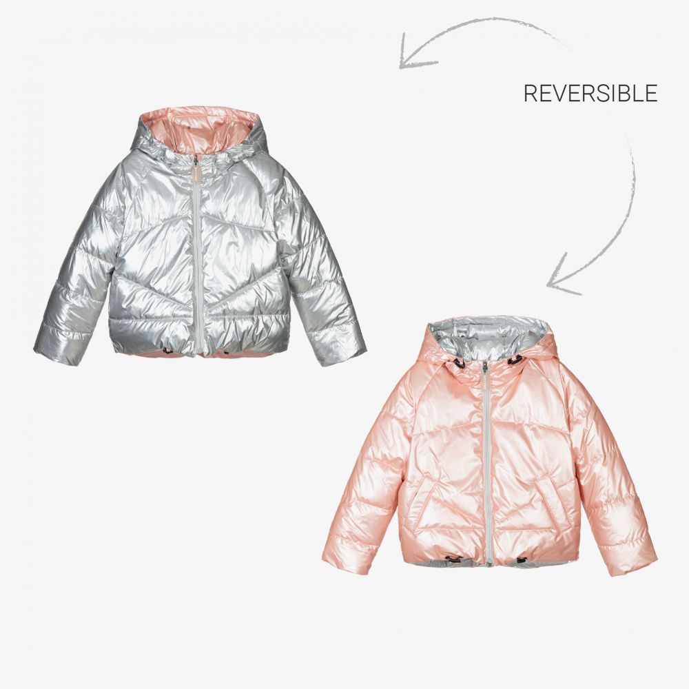 Mayoral-Pink Reversible Jacket  | Childrensalon Outlet