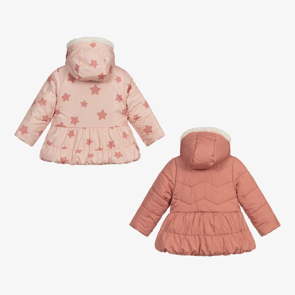 Mayoral Для новорожденных-Розовое двусторонняя куртка со звездами | Childrensalon Outlet