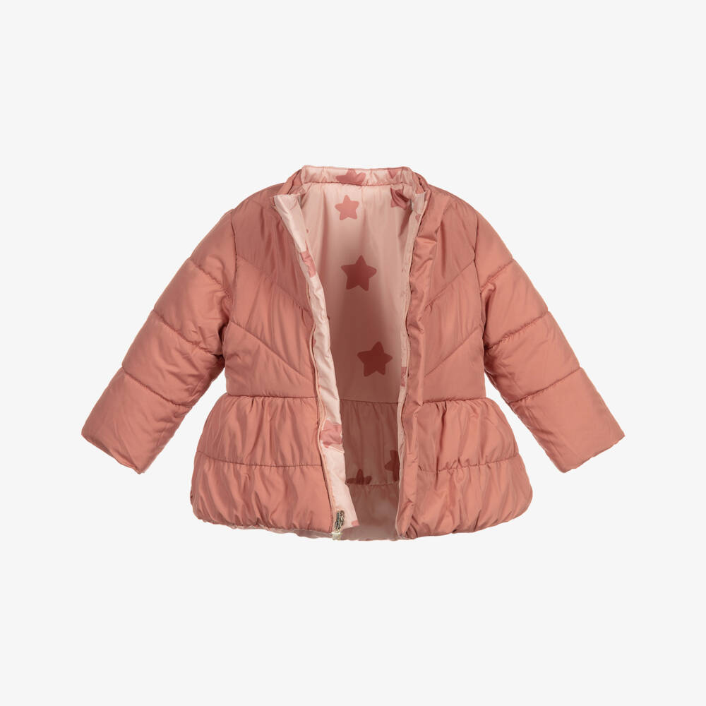 Mayoral Newborn-Pink Reversible Stars Coat | Childrensalon Outlet