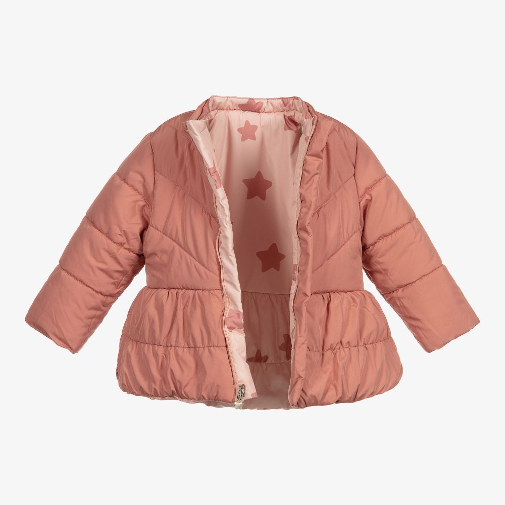 Mayoral Для новорожденных-Розовое двусторонняя куртка со звездами | Childrensalon Outlet