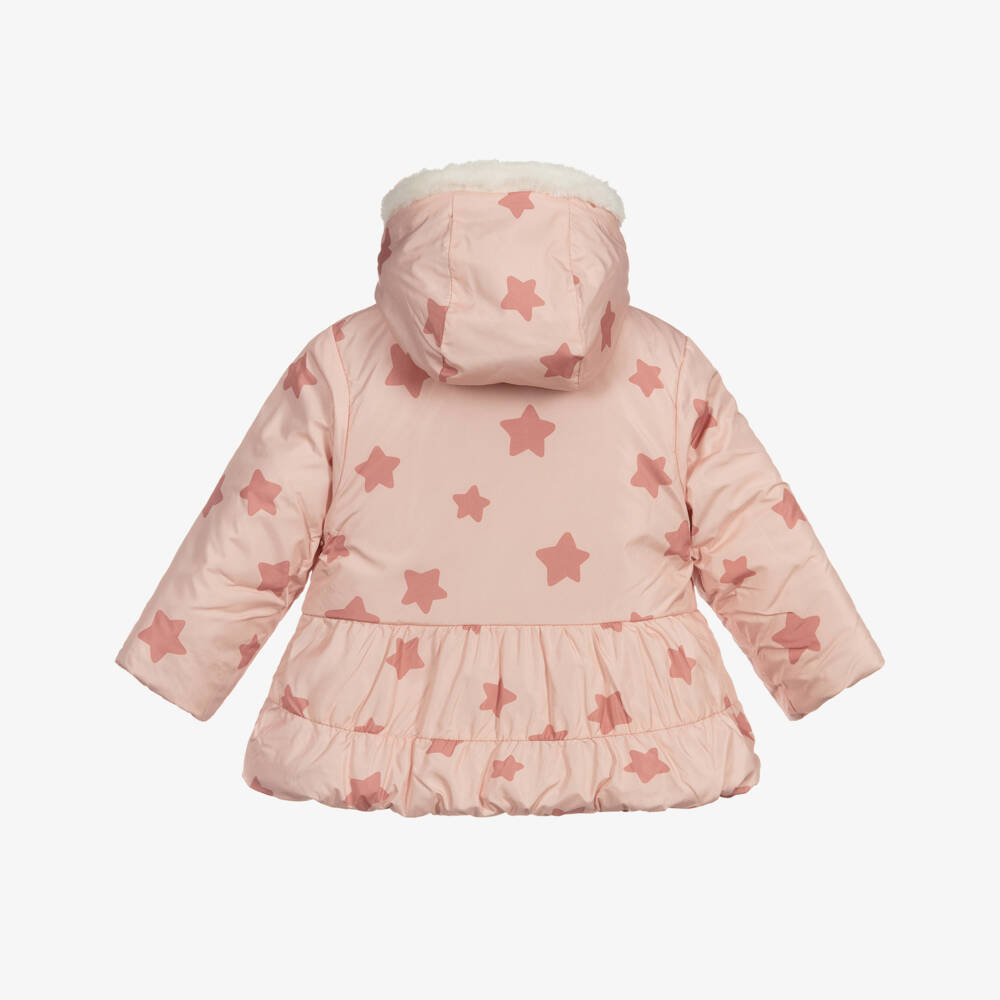 Mayoral Newborn-Pink Reversible Stars Coat | Childrensalon Outlet