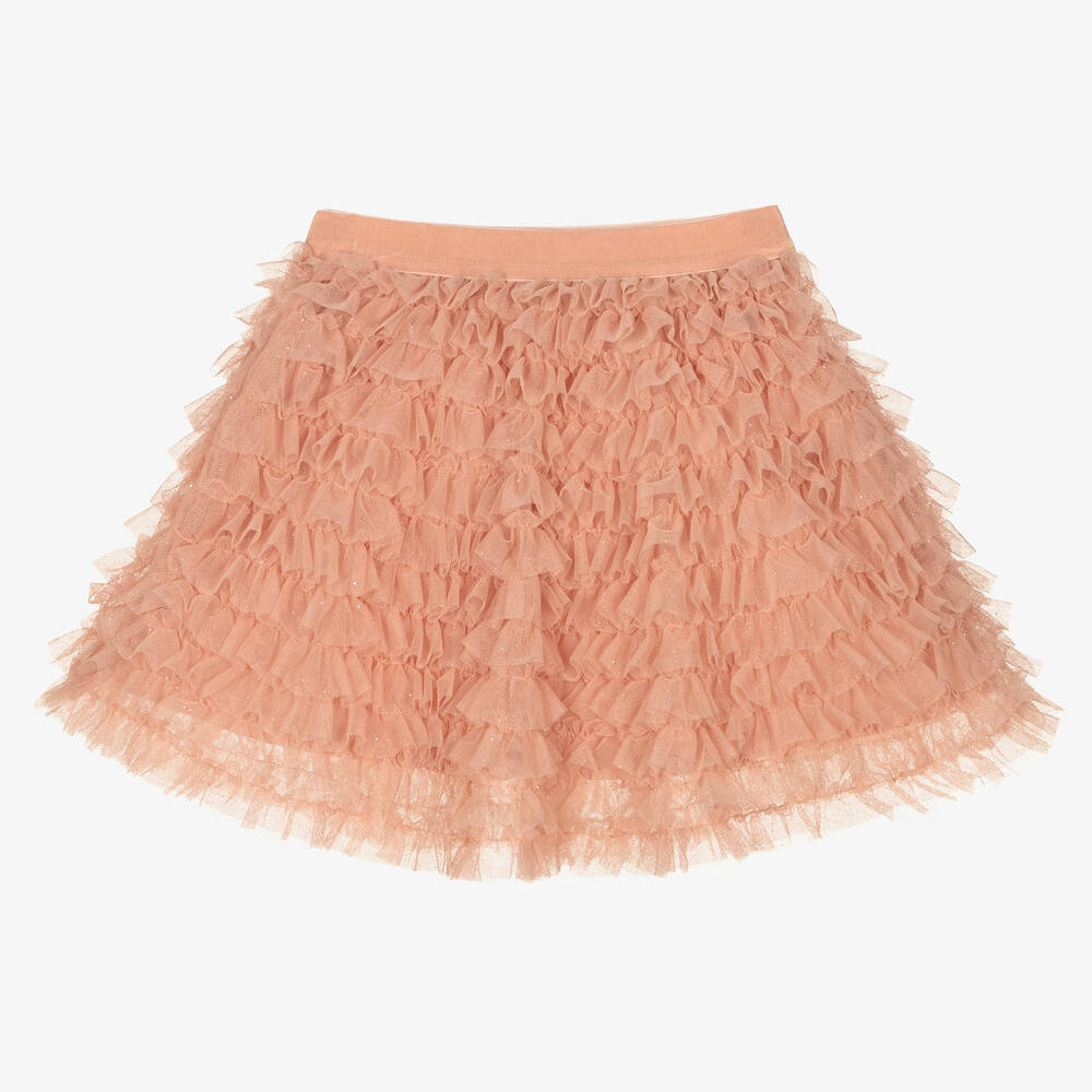 Mayoral - Розовая юбка из тюля с рюшами | Childrensalon