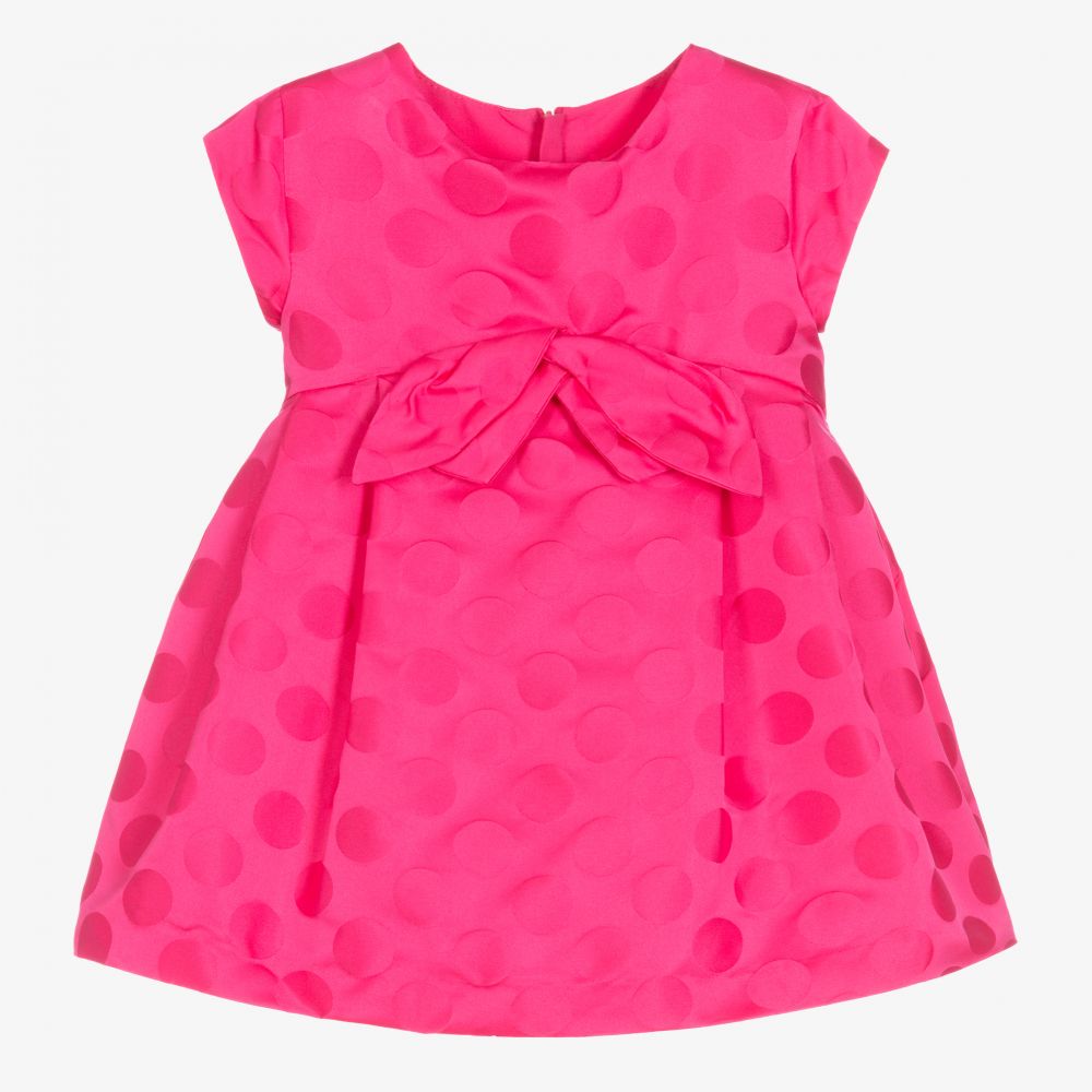 Mayoral - Pink Satin Spotted Dress | Childrensalon