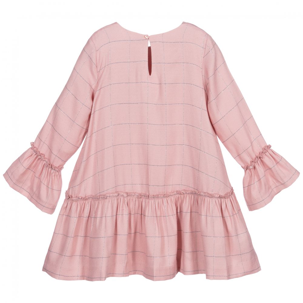 Mayoral-Розовое платье в серебристую клетку | Childrensalon Outlet