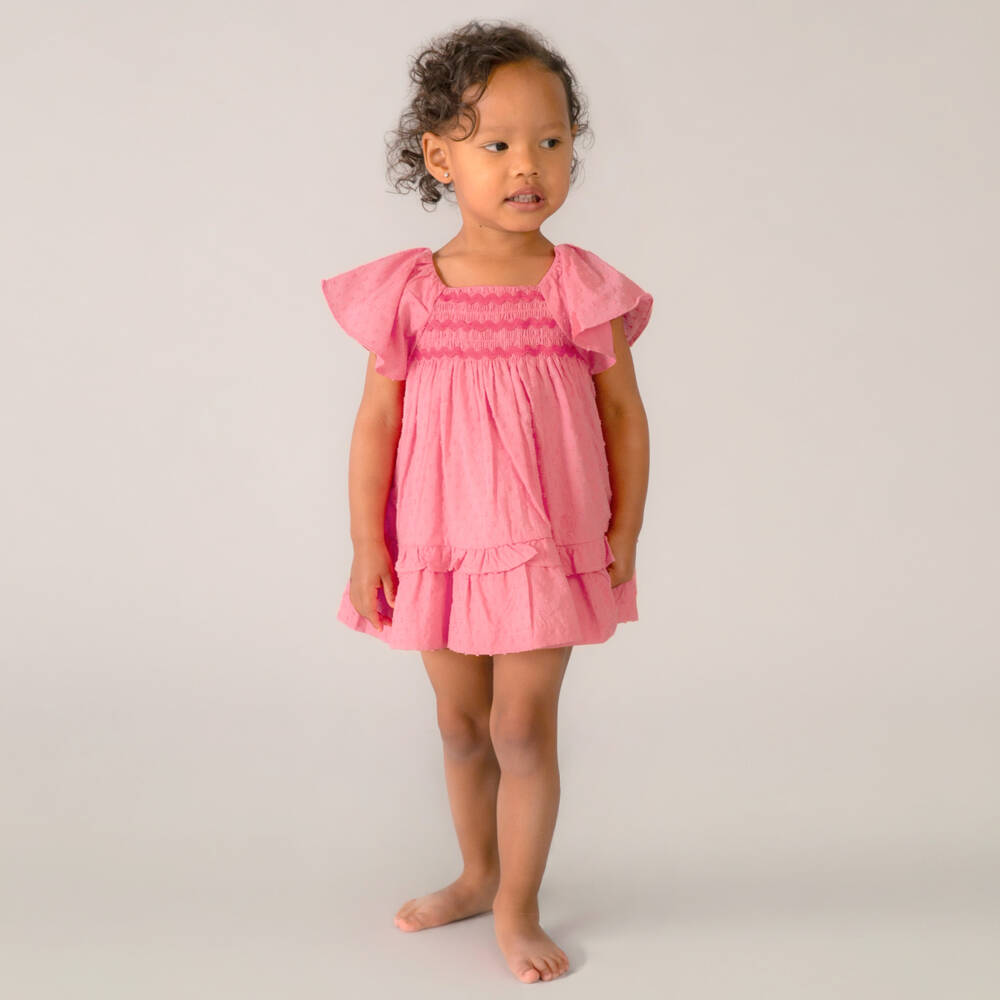 Mayoral-Pink Smocked Ss Dress | Childrensalon Outlet