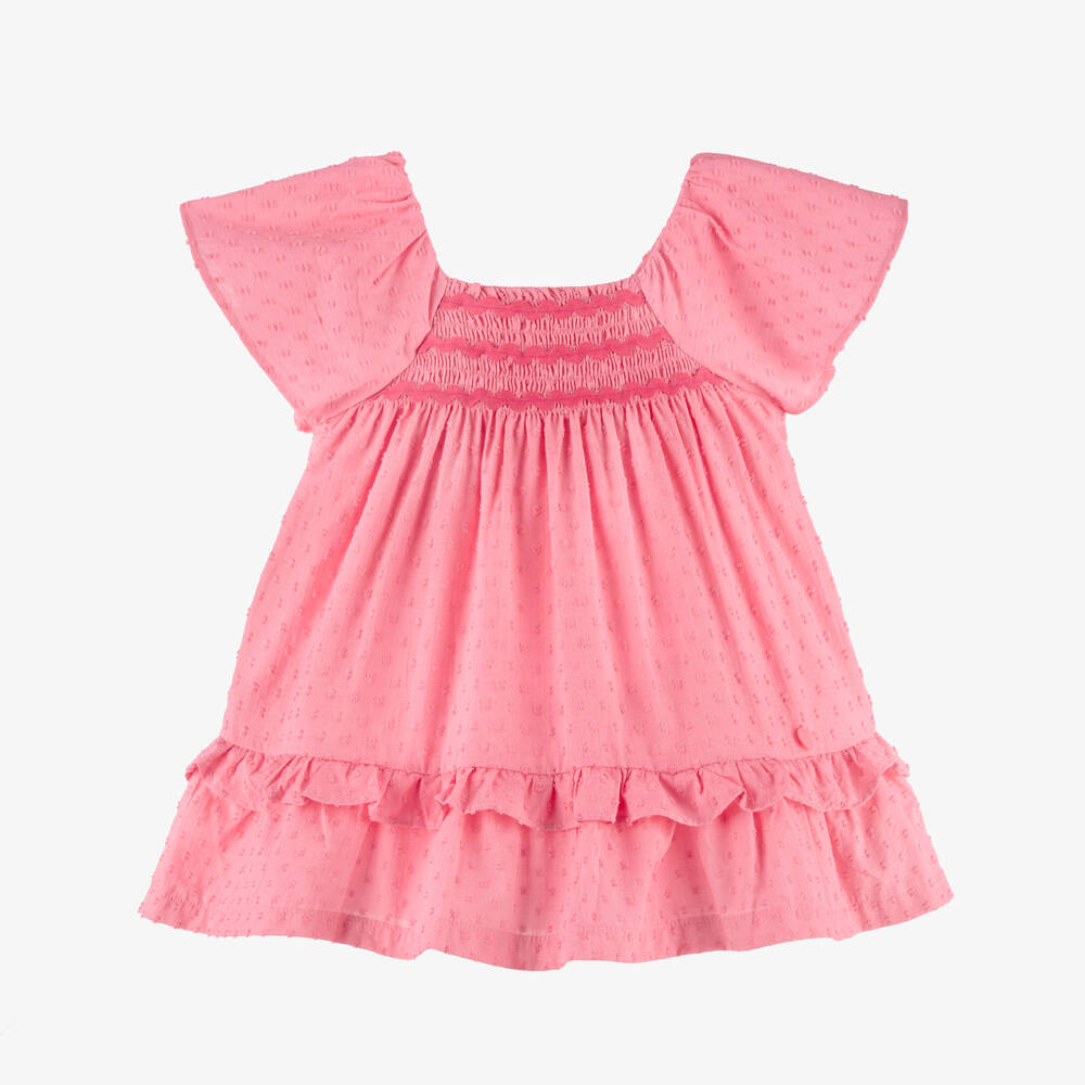 Mayoral-Pink Smocked Ss Dress | Childrensalon Outlet